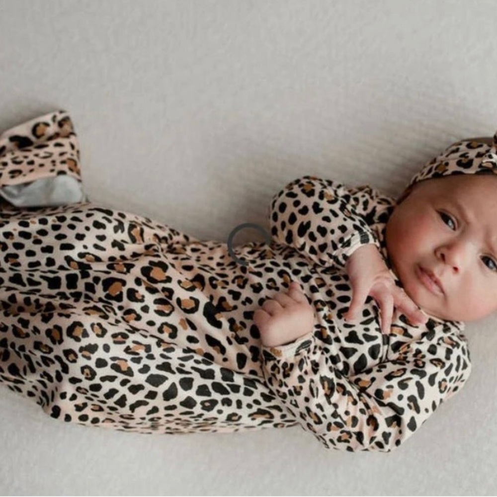 Leopard Knotted Gown w/ headband